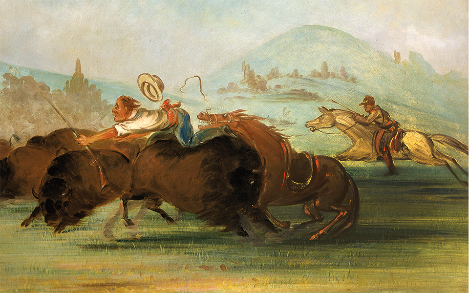 Catlin and his companion Batiste at the mouth of the Yellowstone River.. Painted in 1832 by artist George Catlin. Credit Smithsonian American Art 